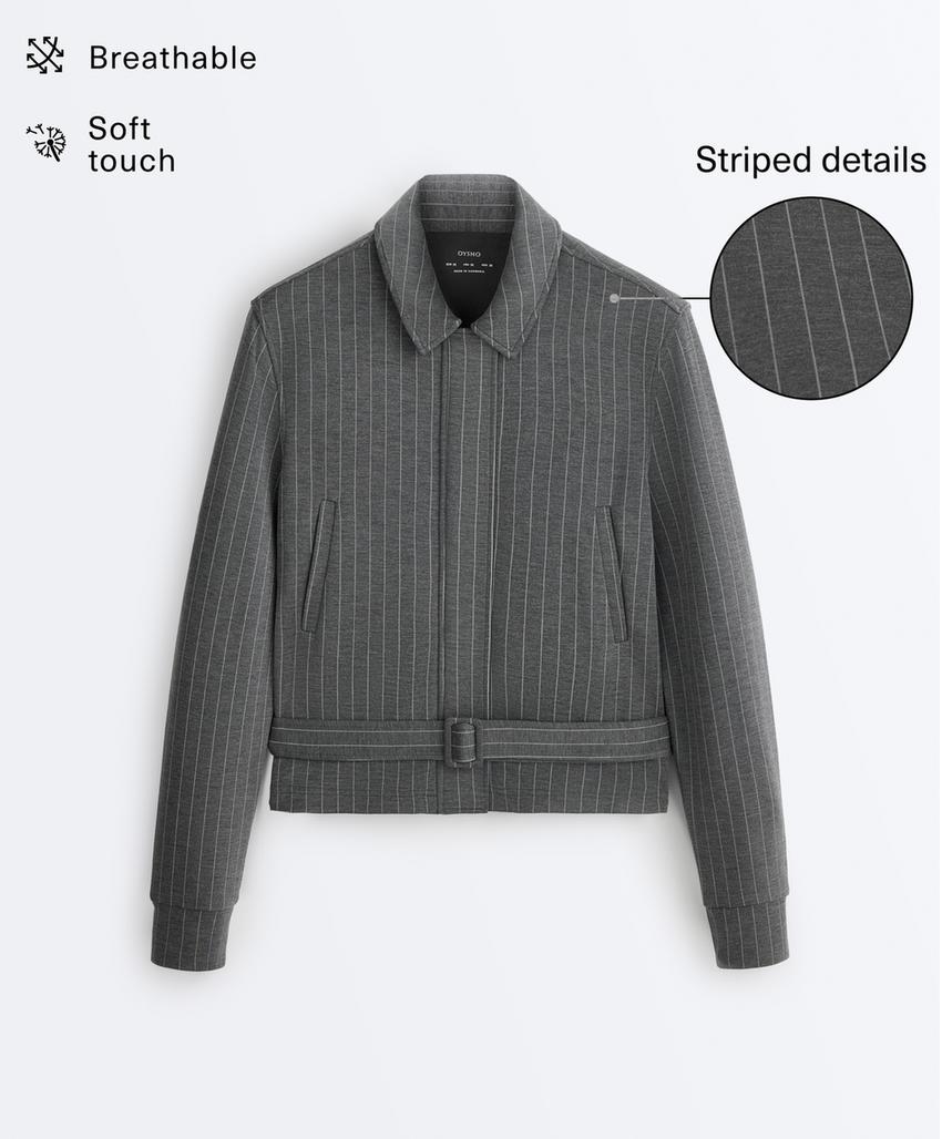 Куртка с ремнем из мягкой ткани с модалом