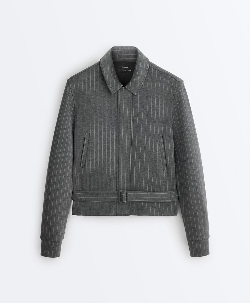 Куртка с ремнем из мягкой ткани с модалом