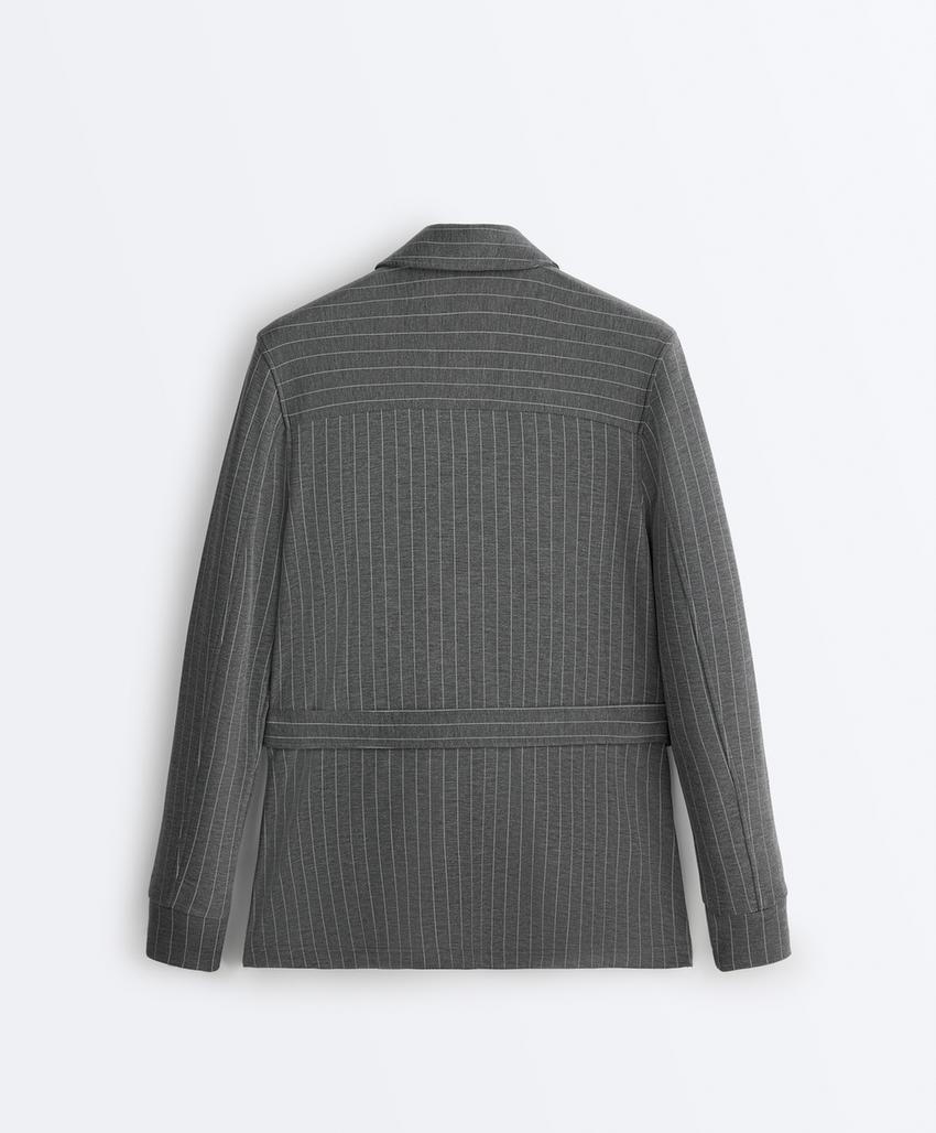 Удлиненная куртка с поясом из мягкой ткани с модалом