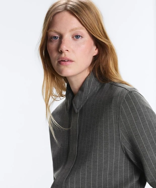 Удлиненная куртка с поясом из мягкой ткани с модалом- Заказать в России