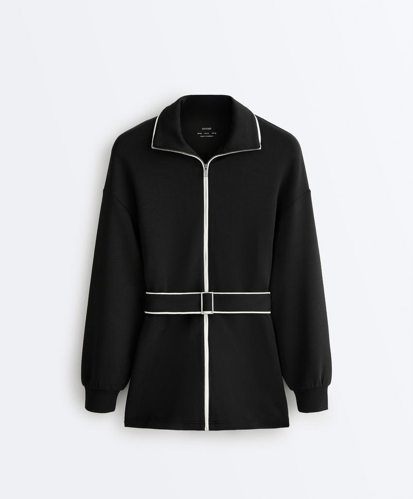 Длинная куртка из мягкой ткани с модалом и контрастным Piping