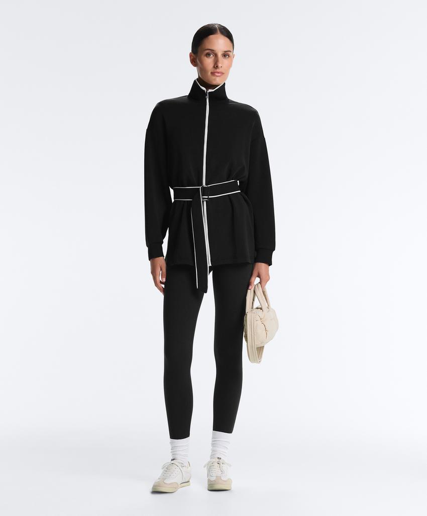 Длинная куртка из мягкой ткани с модалом и контрастным Piping