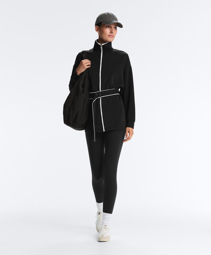 Длинная куртка из мягкой ткани с модалом и контрастным Piping