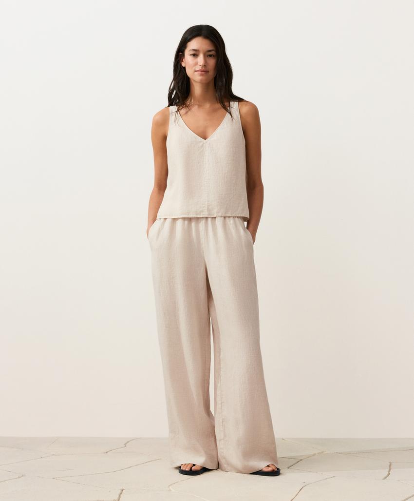 Top на бретельках с V-образным вырезом из 100%-го льна