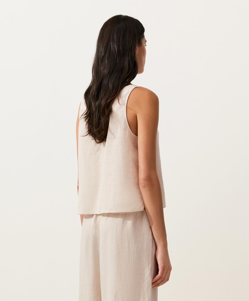 Top на бретельках с V-образным вырезом из 100%-го льна