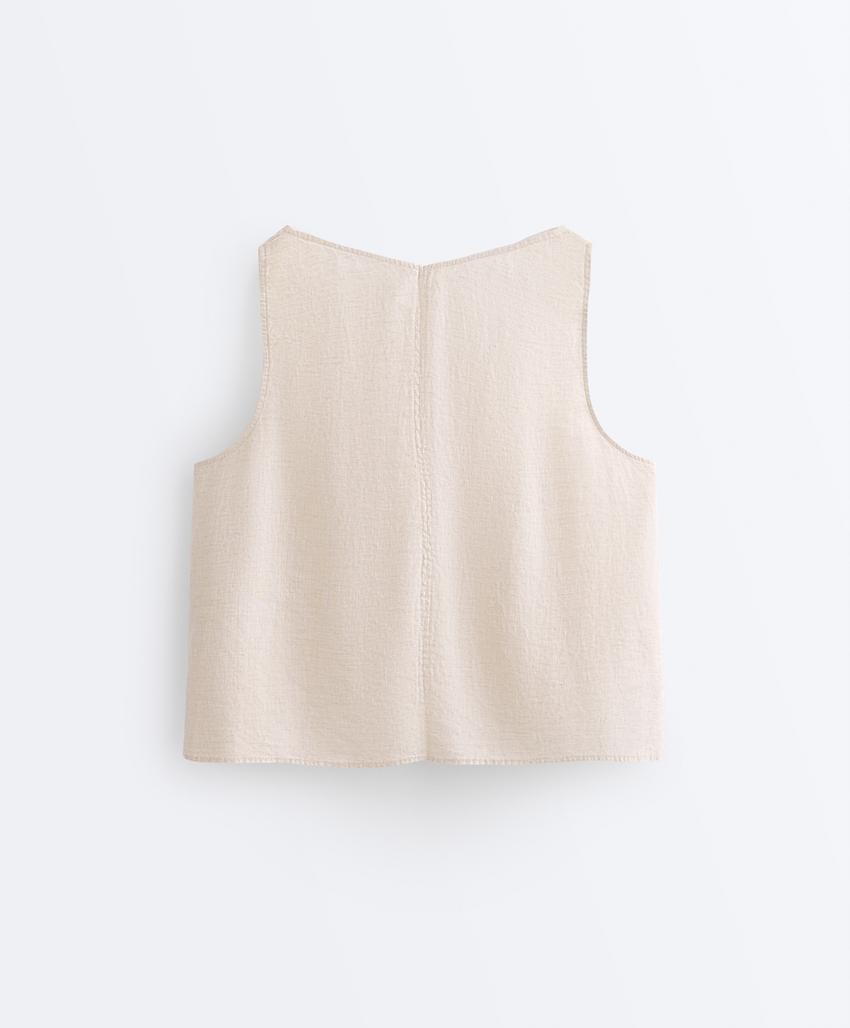 Top на бретельках с V-образным вырезом из 100%-го льна