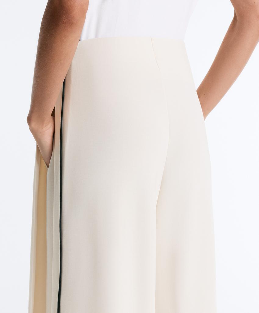 Широкие брюки из модала с контрастным Piping