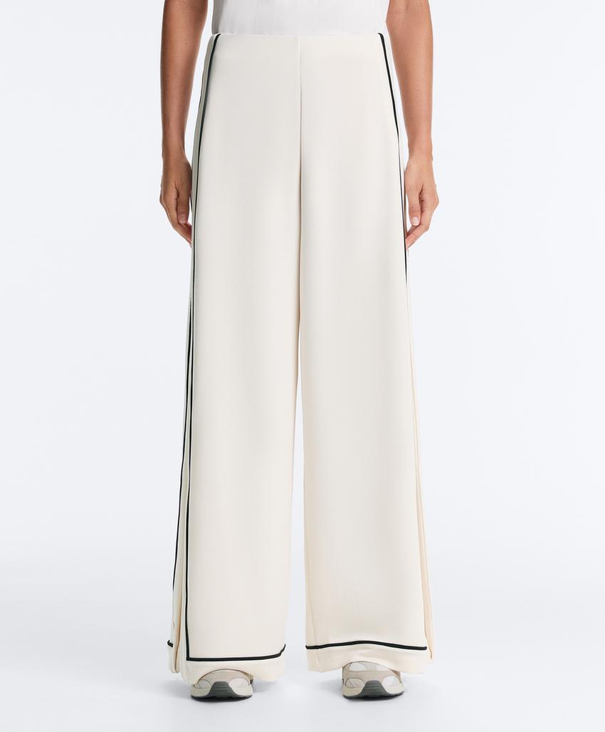 Широкие брюки из модала с контрастным Piping