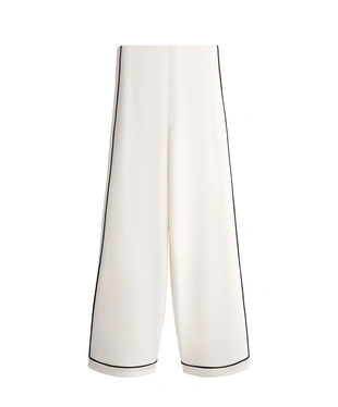 Широкие брюки из модала с контрастным Piping- Заказать в России