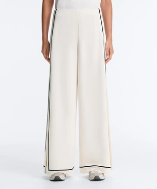 Широкие брюки из модала с контрастным Piping- Заказать в России