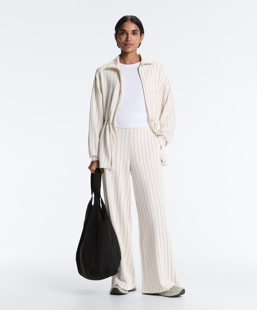 Широкие брюки в тонкую полоску из мягкого модала