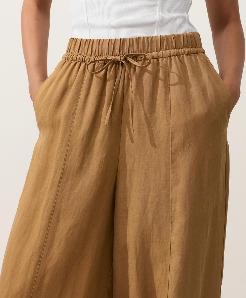 Брюки-Balloon со швами из смесовой ткани с лиоцеллом и 24% льна