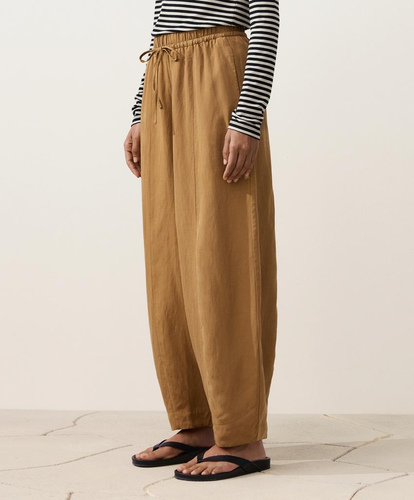 Брюки-Balloon со швами из смесовой ткани с лиоцеллом и 24% льна