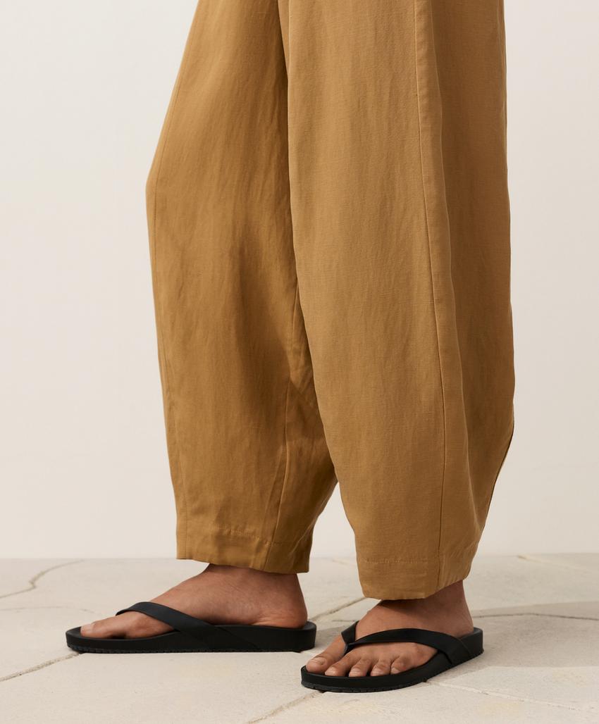 Брюки-Balloon со швами из смесовой ткани с лиоцеллом и 24% льна