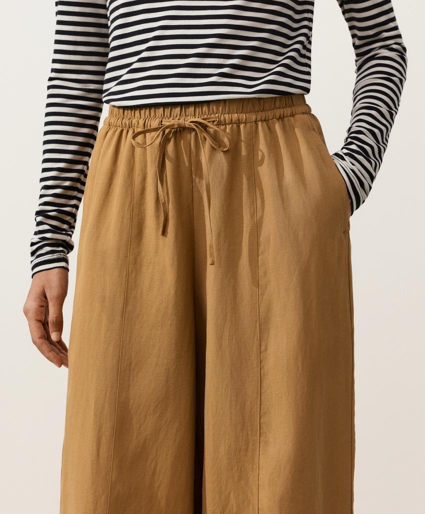 Брюки-Balloon со швами из смесовой ткани с лиоцеллом и 24% льна