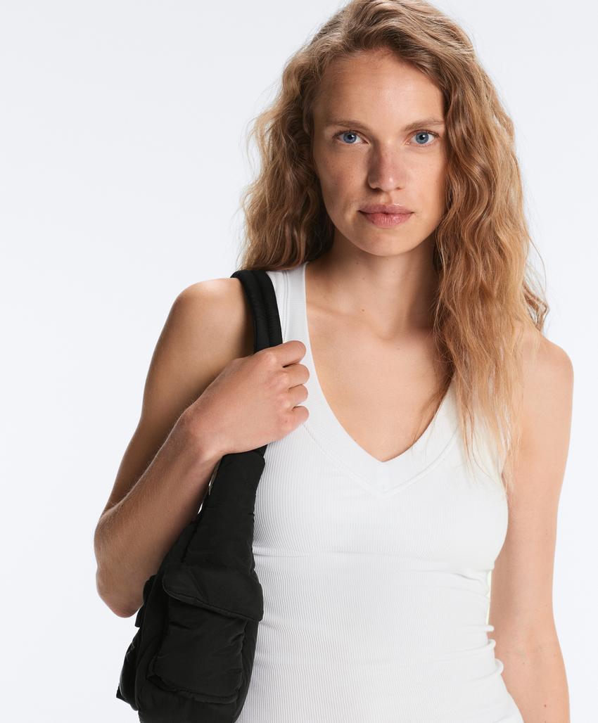 Tank top в рубчик из смесового модала