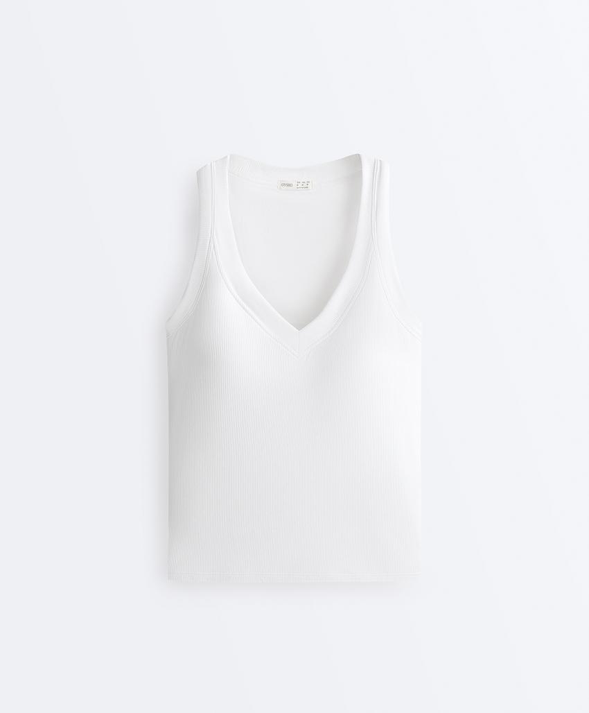 Tank top в рубчик из смесового модала