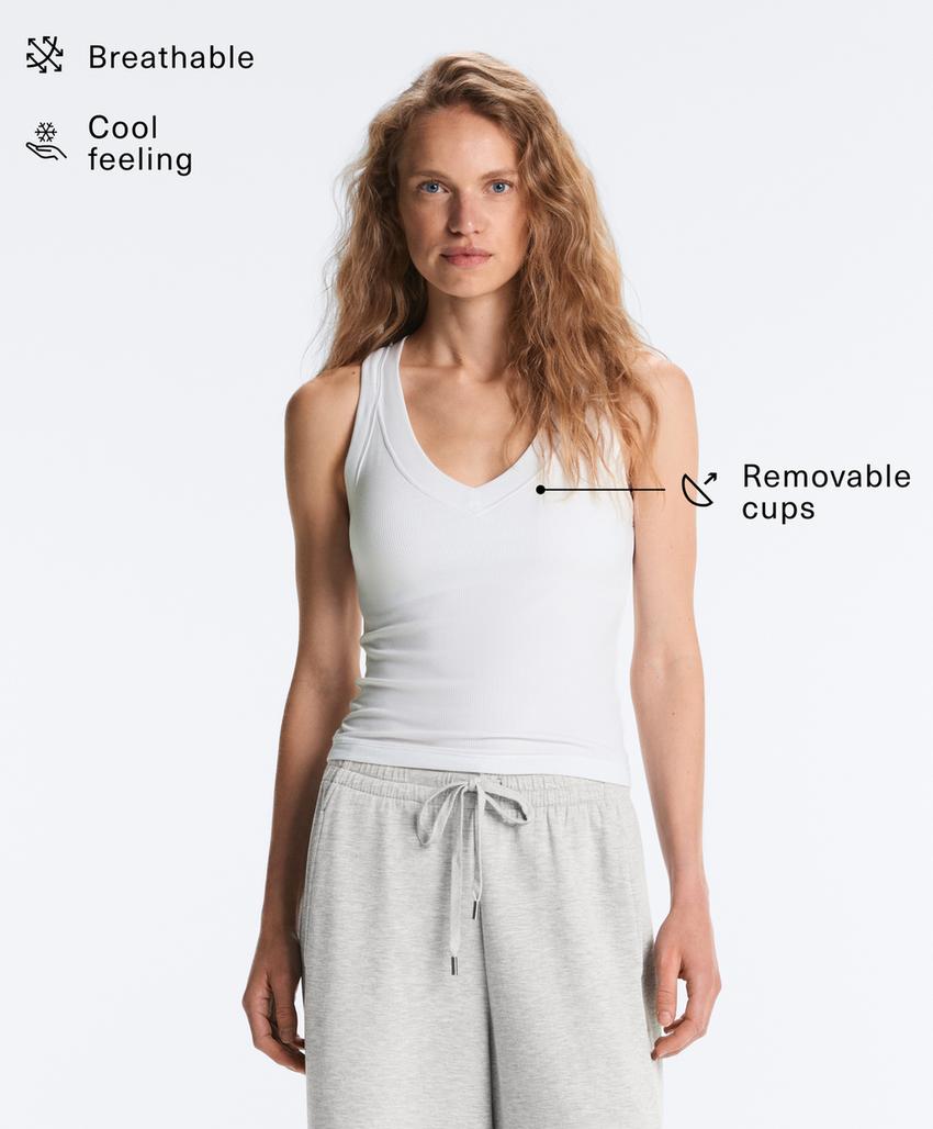 Tank top в рубчик из смесового модала