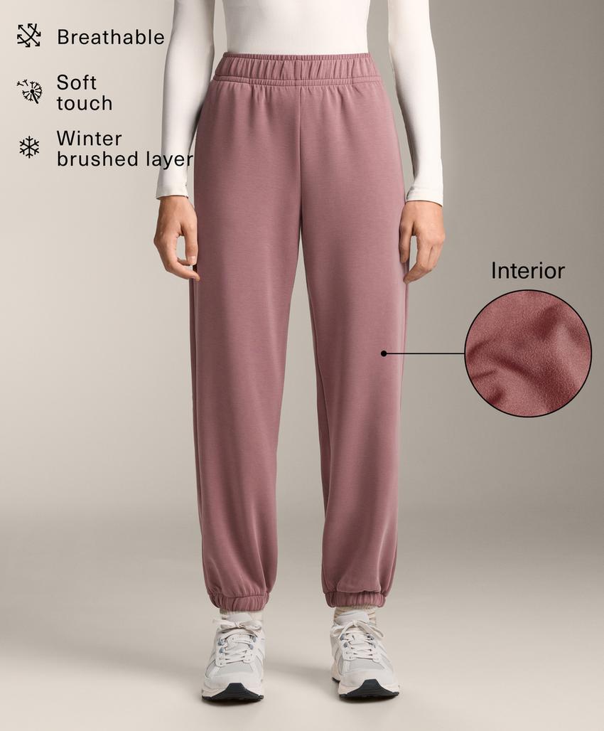 Брюки-джоггеры с начесом из ткани с модалом