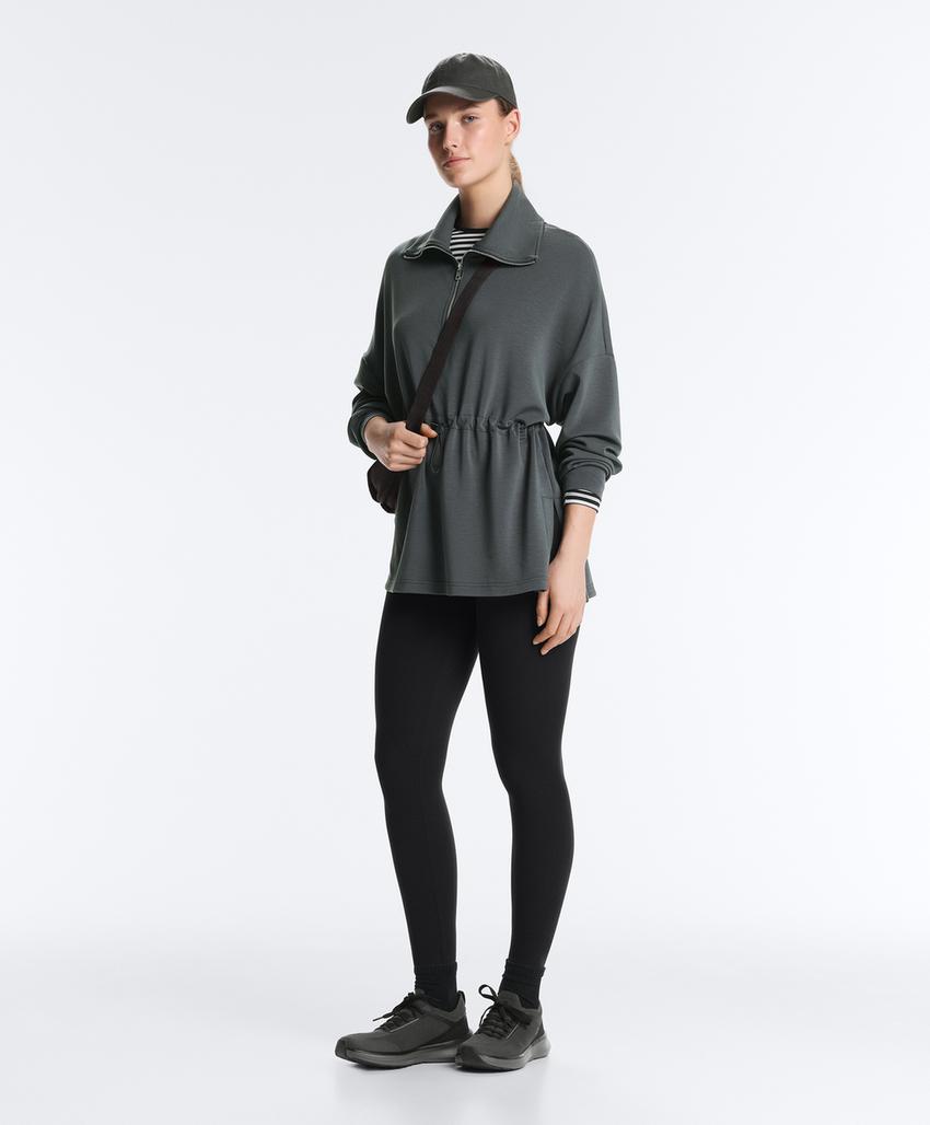 Толстовка на полумолнии из модала с мягким прикосновением