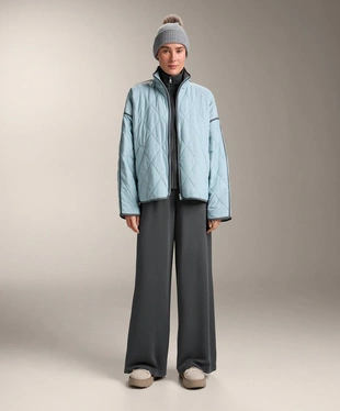 Прямые брюки в рубчик с модалом и мягкой на ощупь тканью- Заказать в России