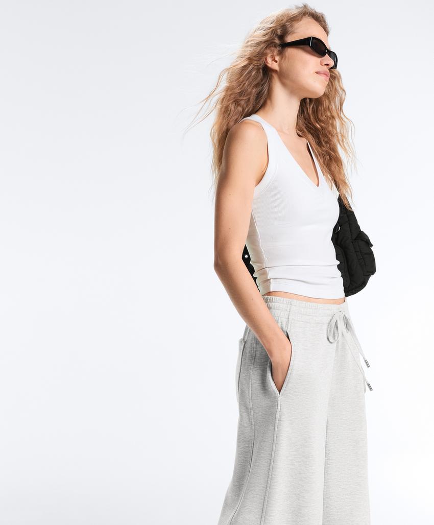 Tank top в рубчик из смесового модала