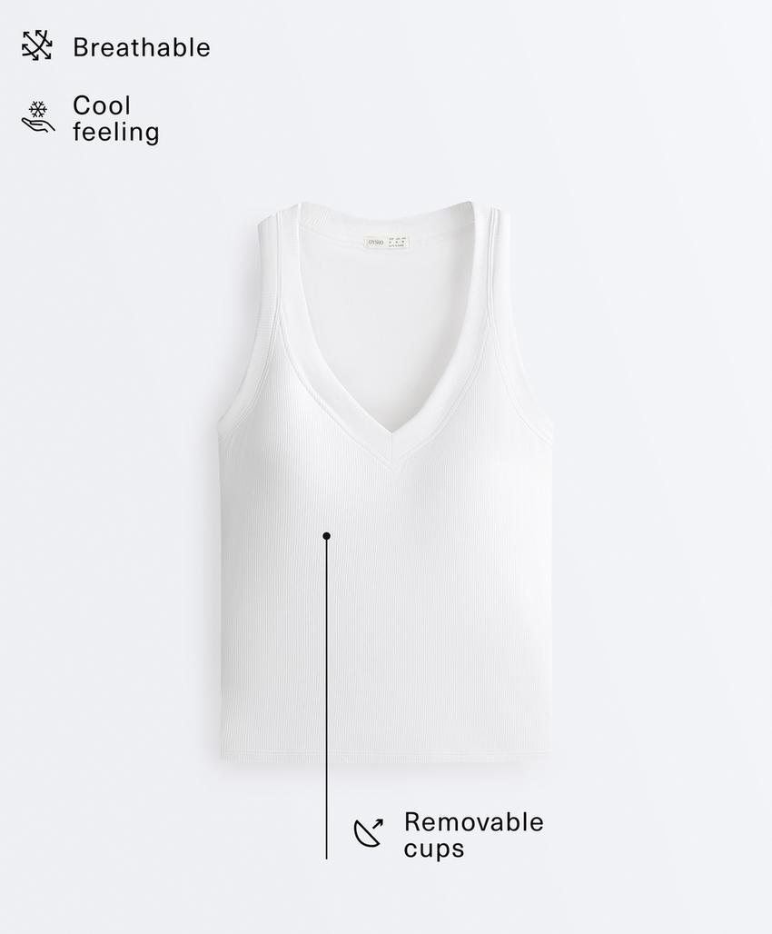 Tank top в рубчик из смесового модала