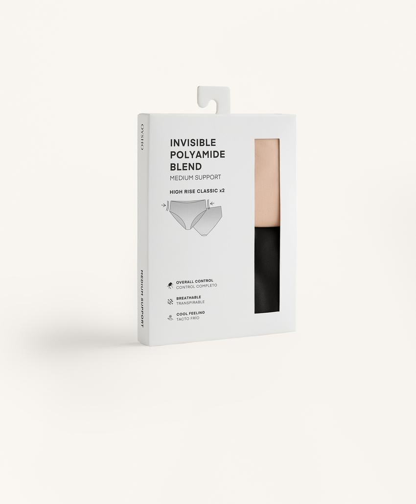 2 invisible polyamide blend medium-support high-waisted classic briefs