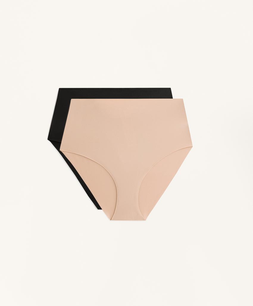 2 invisible polyamide blend medium-support high-waisted classic briefs