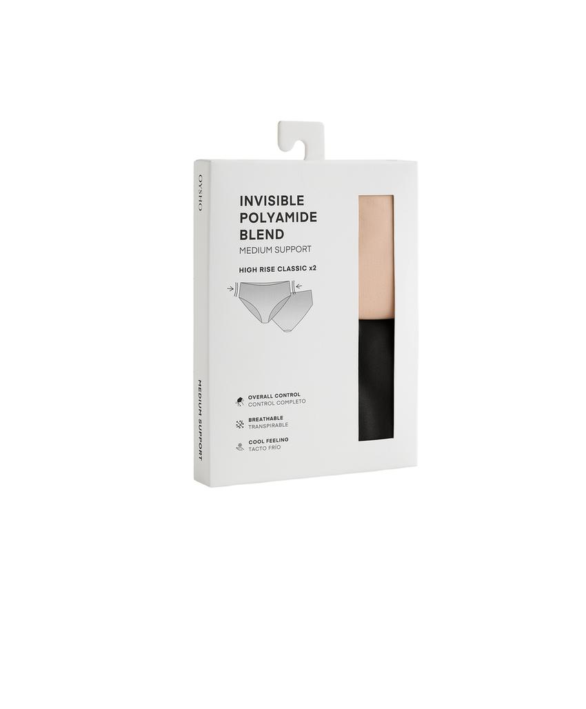 2 invisible polyamide blend medium-support high-waisted classic briefs