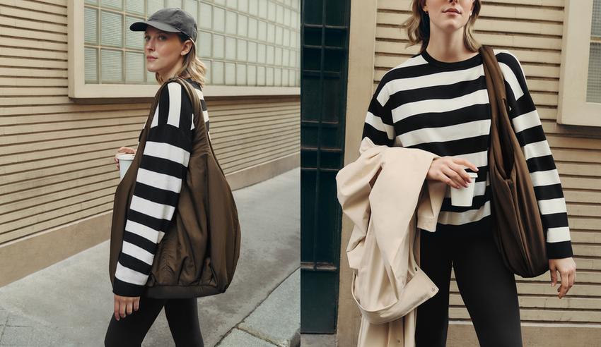 Вязаный свитер в полоску