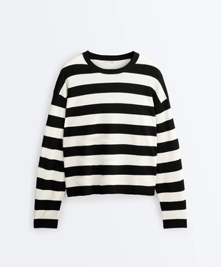 Вязаный свитер в полоску- Заказать в России