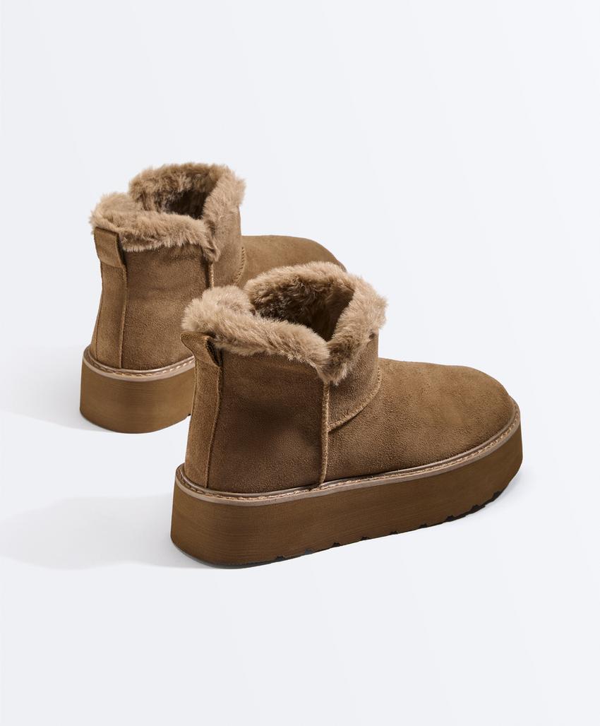 Кожаные ботинки на платформе