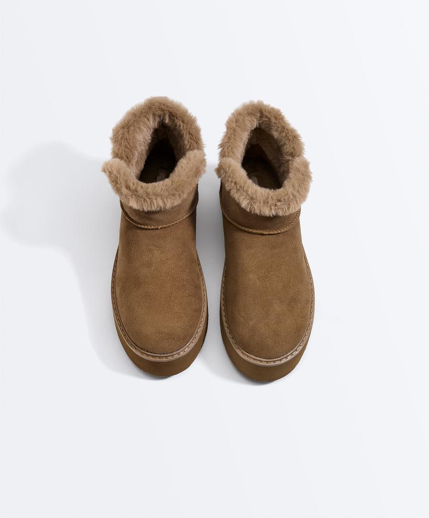 Кожаные ботинки на платформе