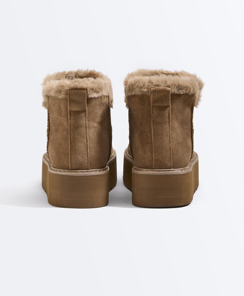 Кожаные ботинки на платформе