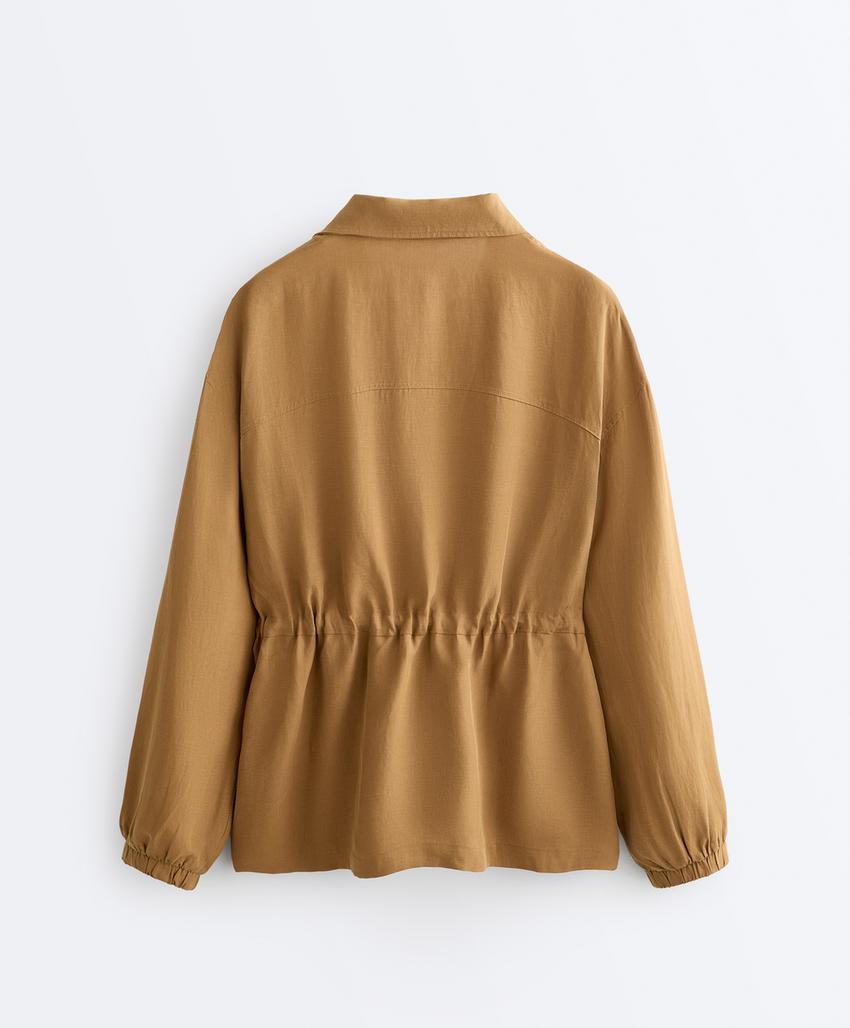 Куртка с присборенной талией из смеси лиоцелла и 24% льна