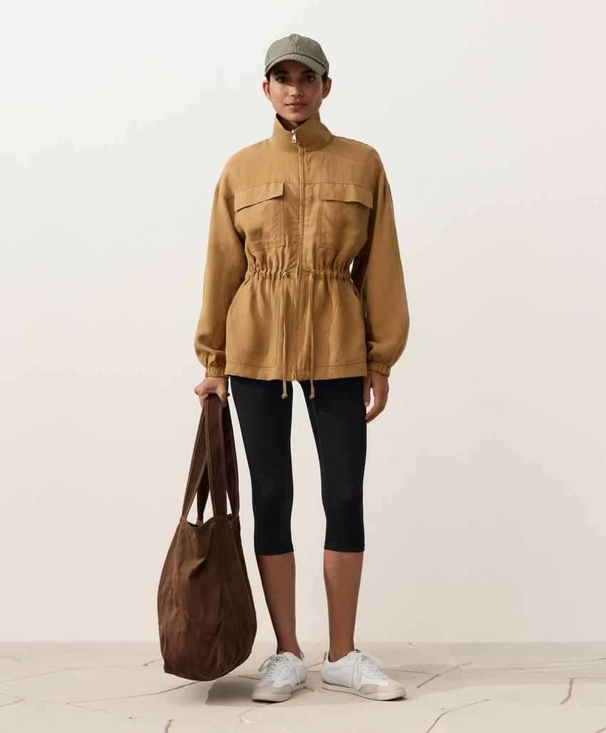 Куртка с присборенной талией из смеси лиоцелла и 24% льна