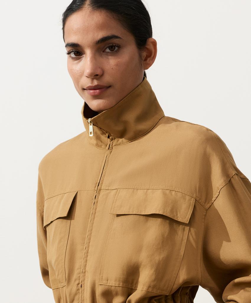 Куртка с присборенной талией из смеси лиоцелла и 24% льна