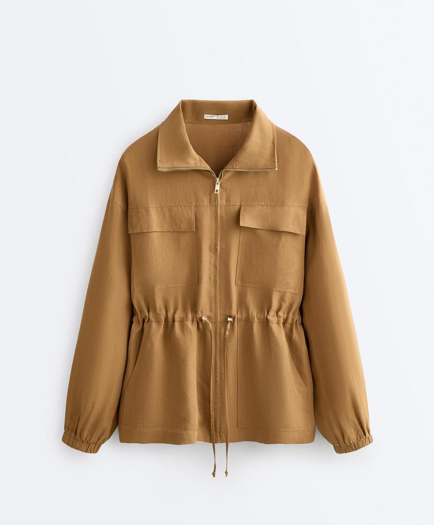 Куртка с присборенной талией из смеси лиоцелла и 24% льна