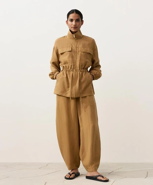 Куртка с присборенной талией из смеси лиоцелла и 24% льна- Заказать в России