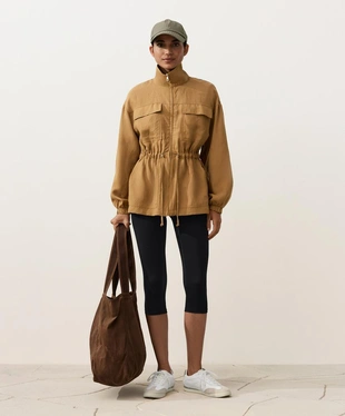 Куртка с присборенной талией из смеси лиоцелла и 24% льна- Заказать в России