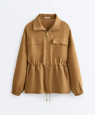 Куртка с присборенной талией из смеси лиоцелла и 24% льна- Заказать в России