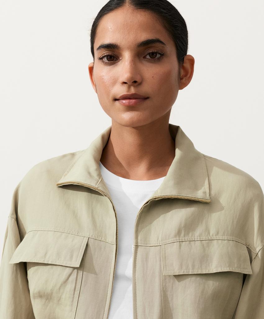 Куртка с присборенной талией из смеси лиоцелла и 24% льна