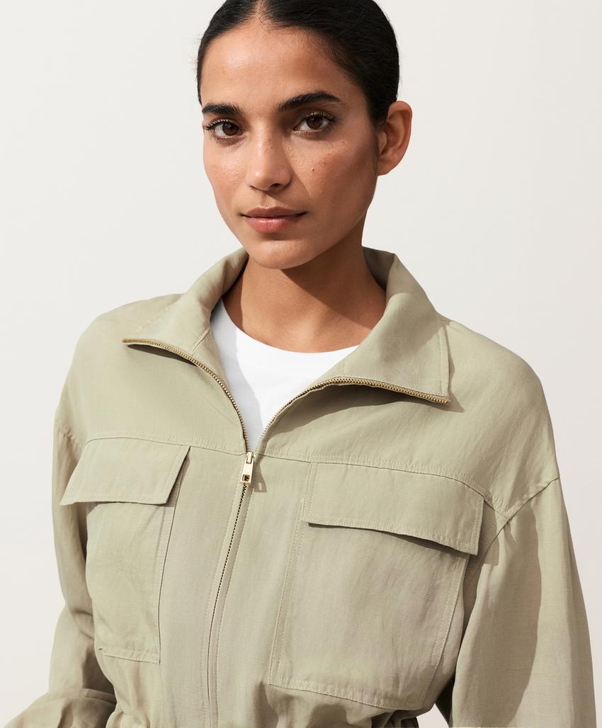 Куртка с присборенной талией из смеси лиоцелла и 24% льна