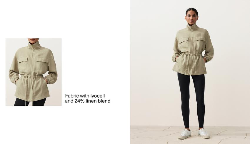 Куртка с присборенной талией из смеси лиоцелла и 24% льна