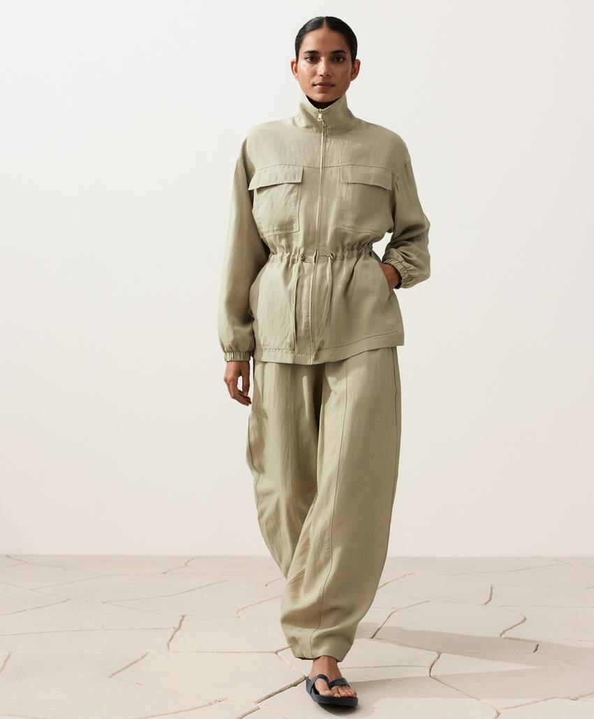 Куртка с присборенной талией из смеси лиоцелла и 24% льна