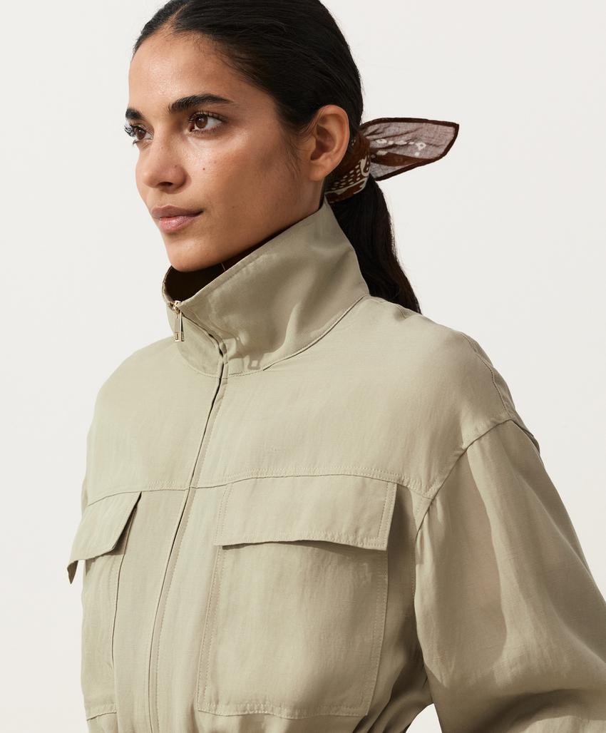 Куртка с присборенной талией из смеси лиоцелла и 24% льна