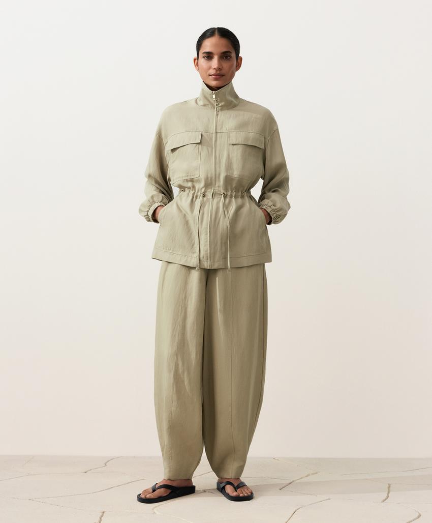 Куртка с присборенной талией из смеси лиоцелла и 24% льна