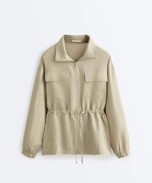 Куртка с присборенной талией из смеси лиоцелла и 24% льна- Заказать в России