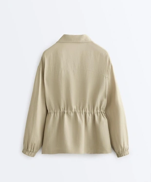 Куртка с присборенной талией из смеси лиоцелла и 24% льна- Заказать в России